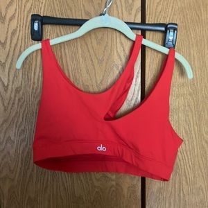 Alo Yoga Red asymmetrical Sports bra